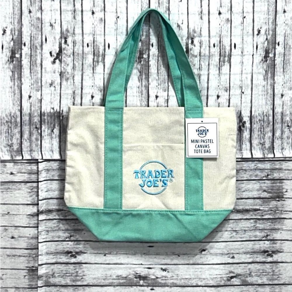 Trader Joe's Special Edition Mini Pastel Canvas Tote Bag